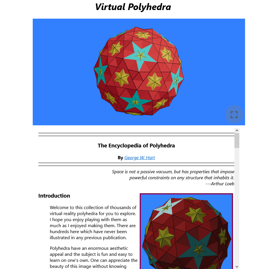 A Slice of Curiosity - Geometry : Polyhedra on the Internet